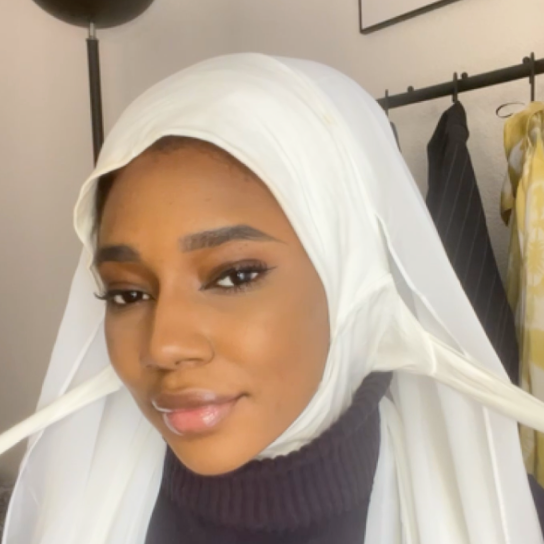 Hijab en mousseline avec jersey Ninja Bone